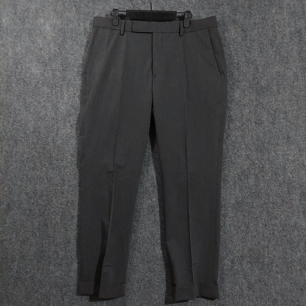 Polo Ralph Lauren Suit Pants Mens 35x30 Gray Stretch Wool‎ Blend Dress Formal